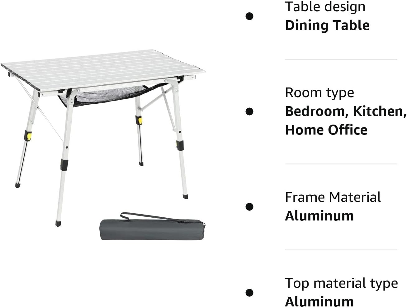 Camping Tables That Fold up Picnic Table Folding Portable with Height Adjustable Legs Collapsible Table 3ft Aluminium Rollup Outdoor Table Lightweight Foldable for Beach Fishing Garden BBQ