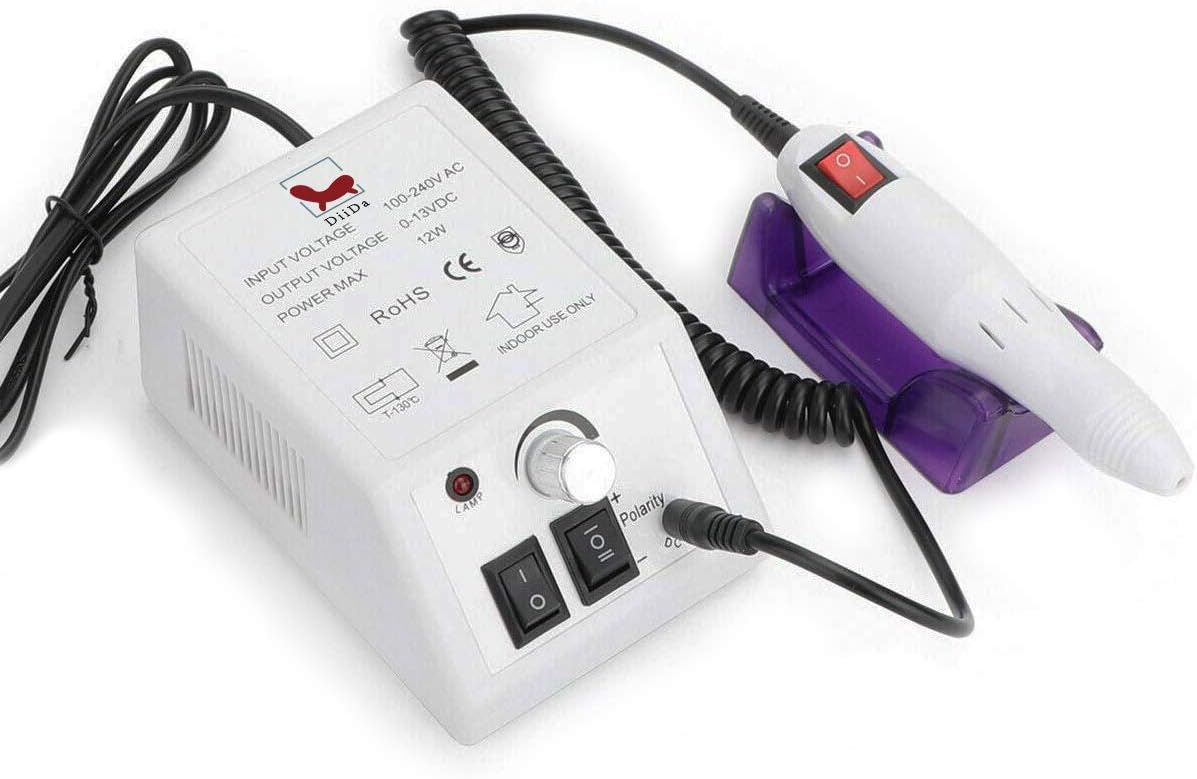 Professional Electric Manicure Drill Set White Acrylic Nail Gel Polish Remover Electric Nail Files Pedicure Kit