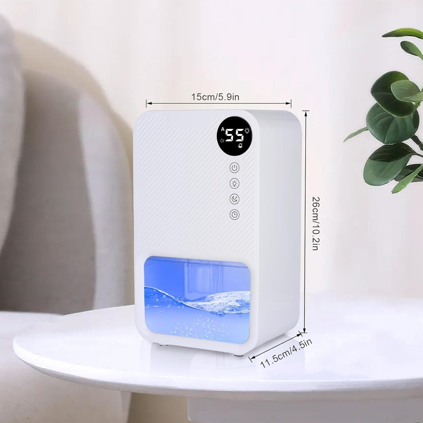 Dehumidifier, 1100ml Dehumidifiers for Home Electric Rechargeable Dehumidifyer with 7 Color LED Light Mini Dehumidifier for Bathroom Auto Shut Off Portable Quiet for Drying Clothes Wardrobe Basement