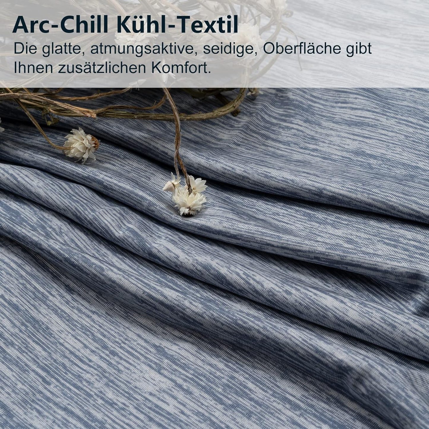 Summer Blanket Self-Cooling Blanket Microfiber Arc-Chill, Cooling Blanket with Q-Max>0.45, Cool and Skin-Friendly, Soft Sofa Blanket Travel Blanket 220 x 200cm/150 x 200cm Blue