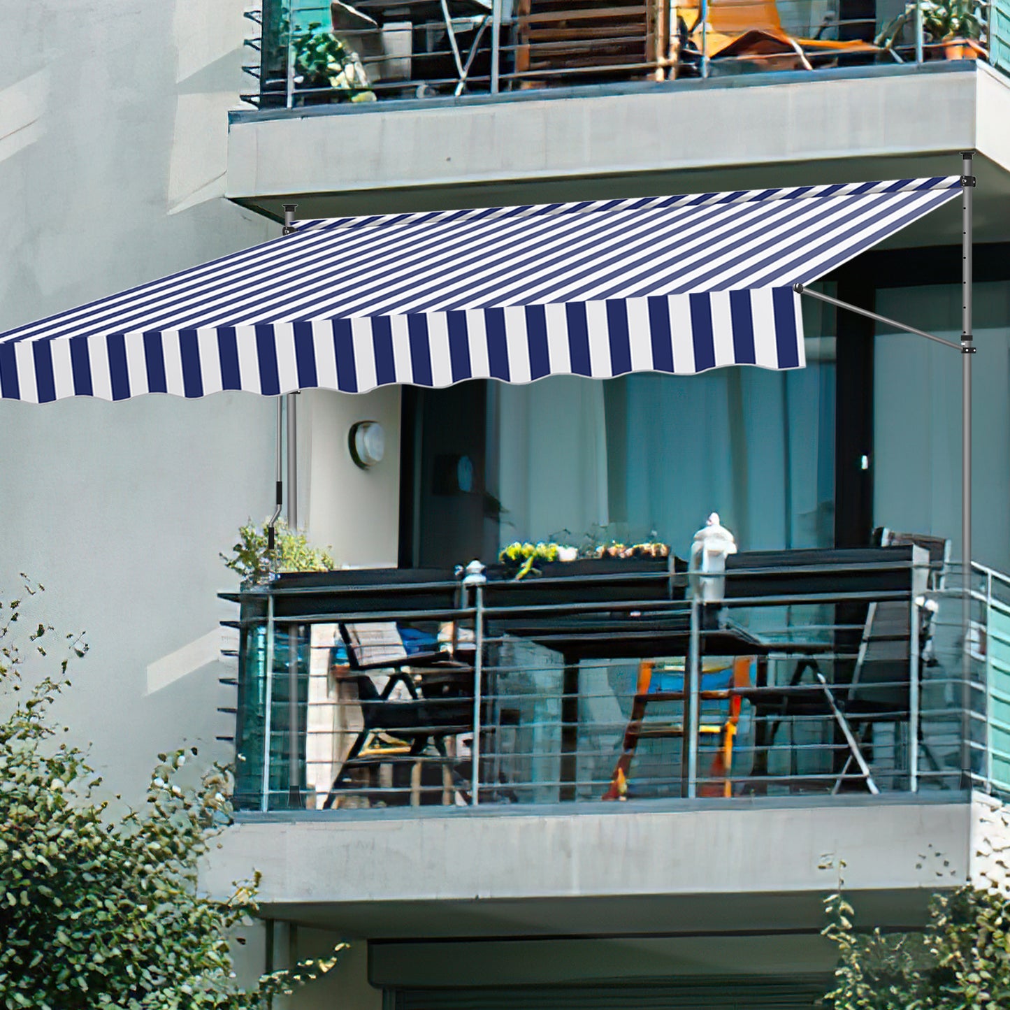 Garden Awning, UV Resistant Polyester Awning Canopy, Clamp Awning Fabric, Waterproof Multipurpose Awning Cover, for Patio, Balcony, Yard