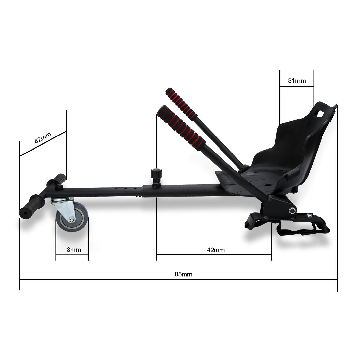 Hoverboard seat kart extension for 2 wheel balancing