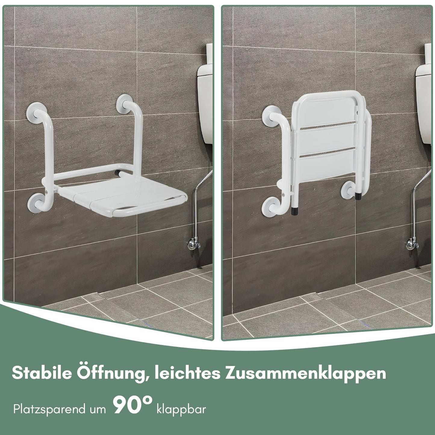 Folding shower seat shower stool wall mounting
