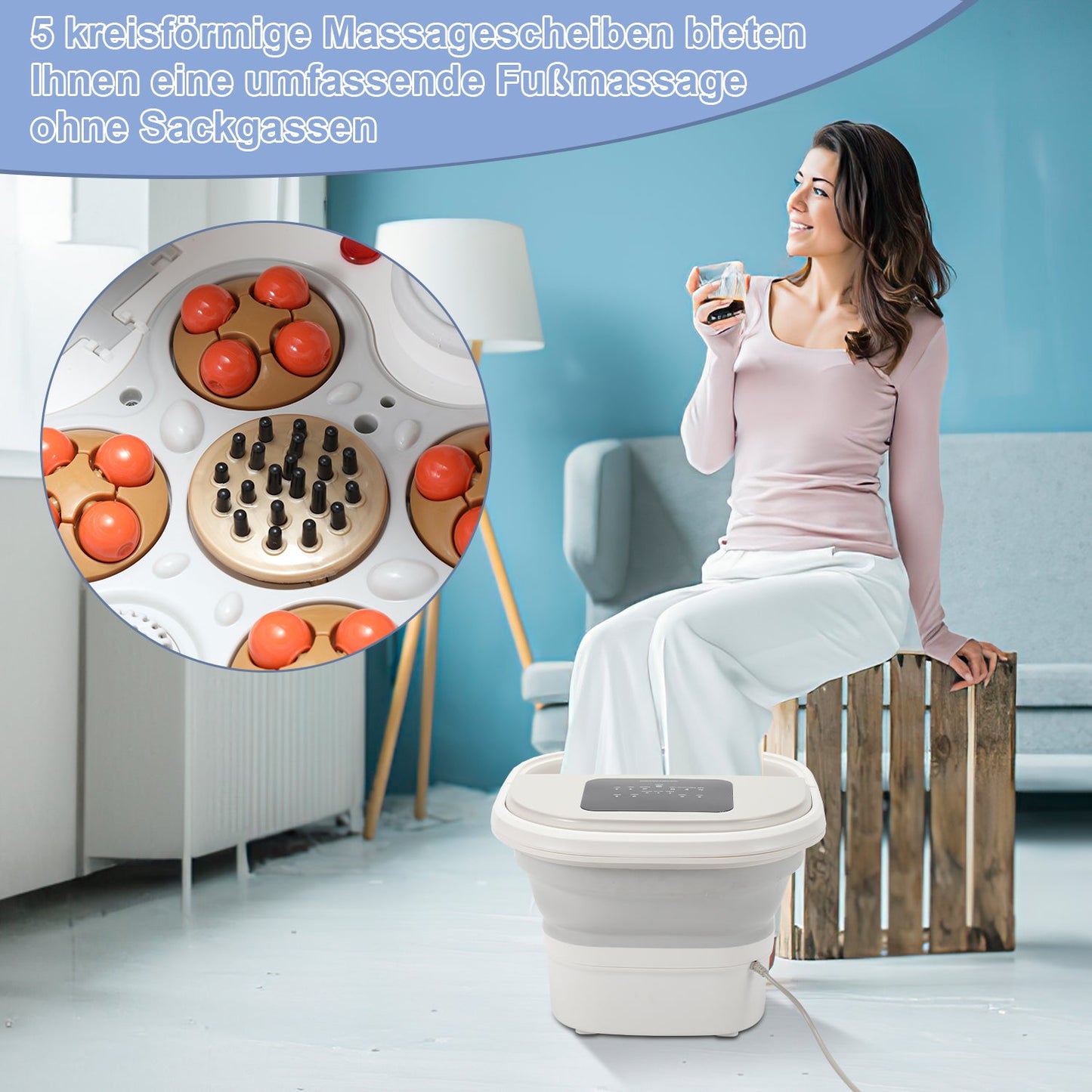 Foot massager electric heat foldable