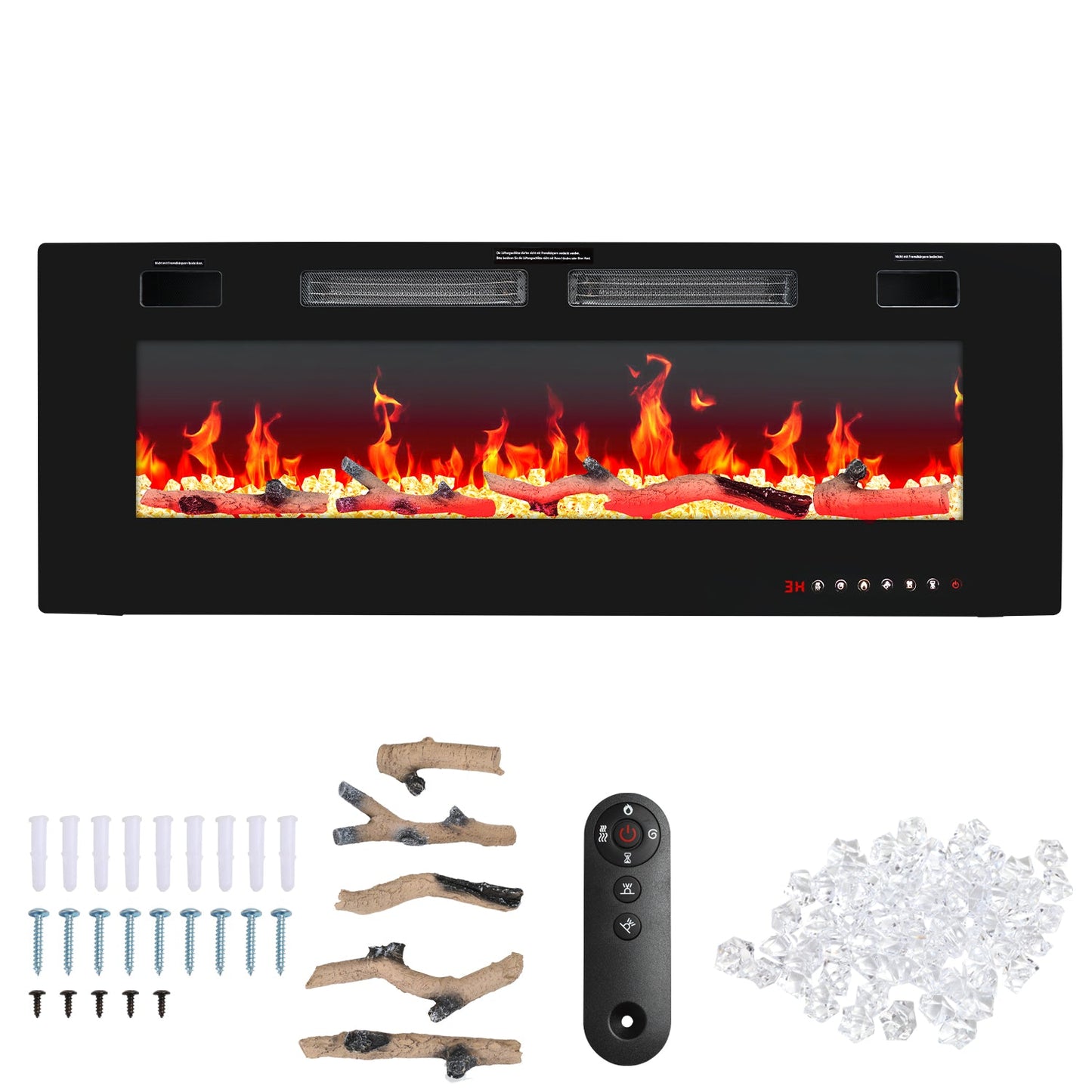 Electric Fireplace Wall Fireplace Adjustable Thermostat 750w/1500w