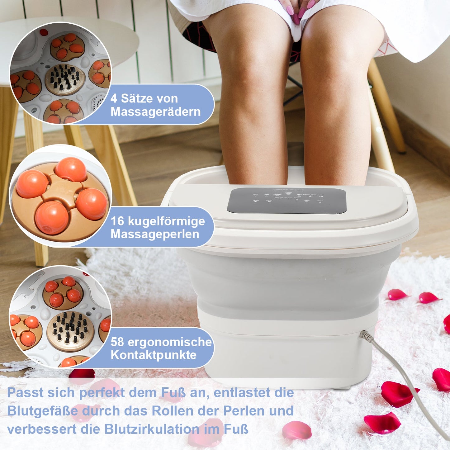 Foot massager electric heat foldable