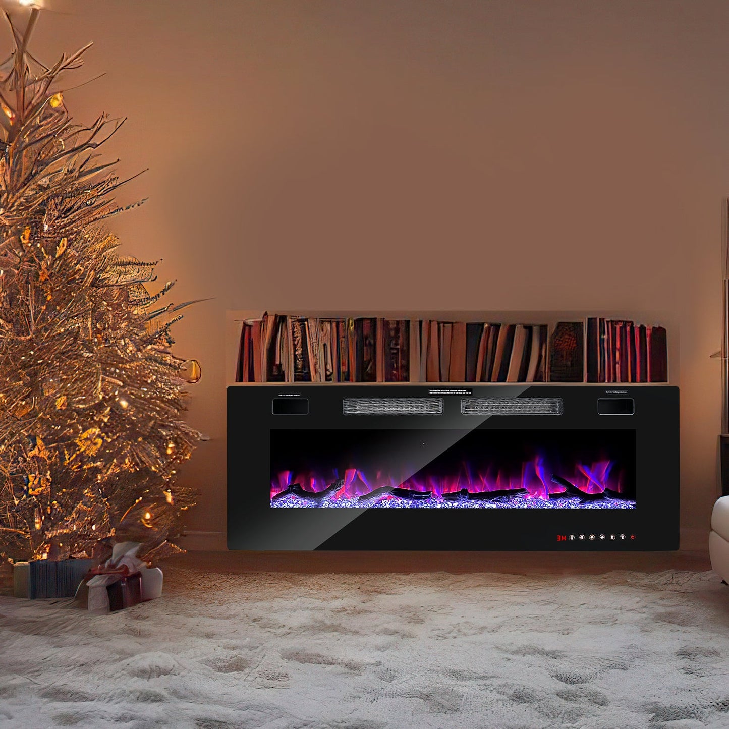 Electric Fireplace Wall Fireplace Adjustable Thermostat 750w/1500w