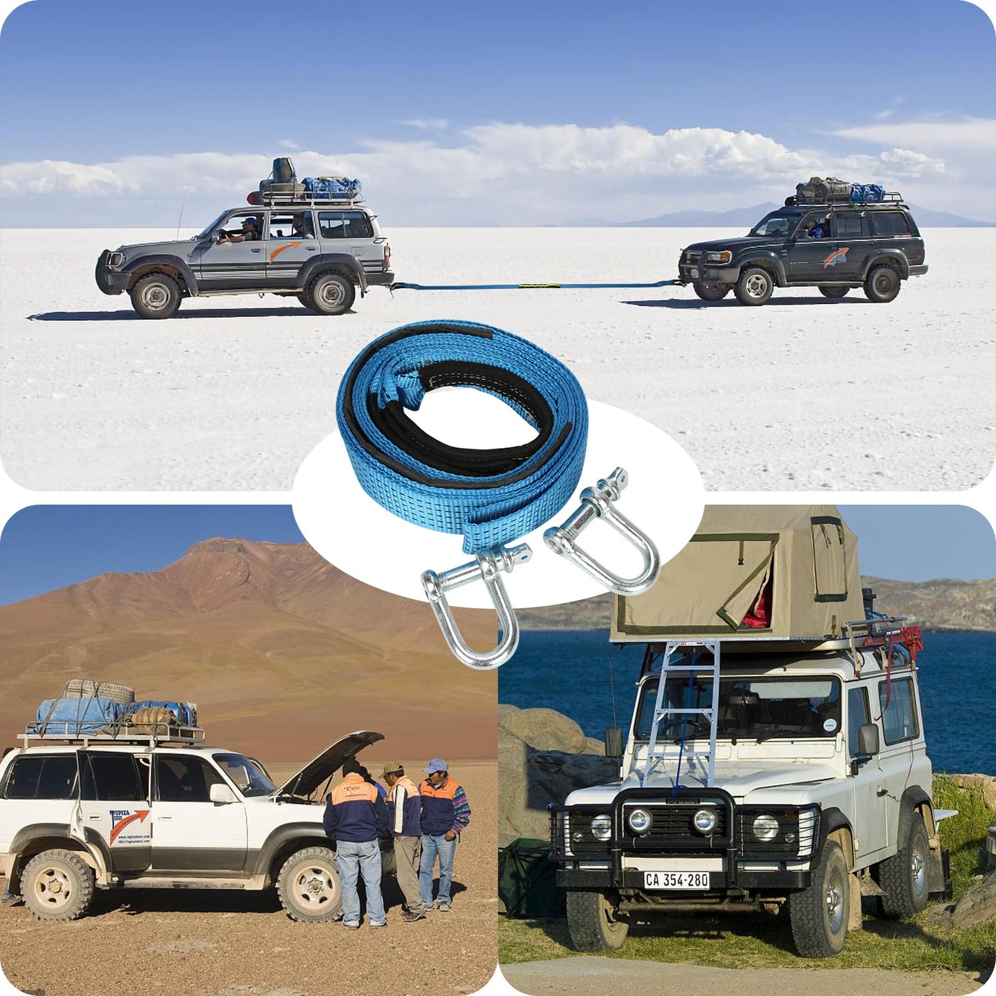 Tow rope emergency tow strap 5 cm x 5 m