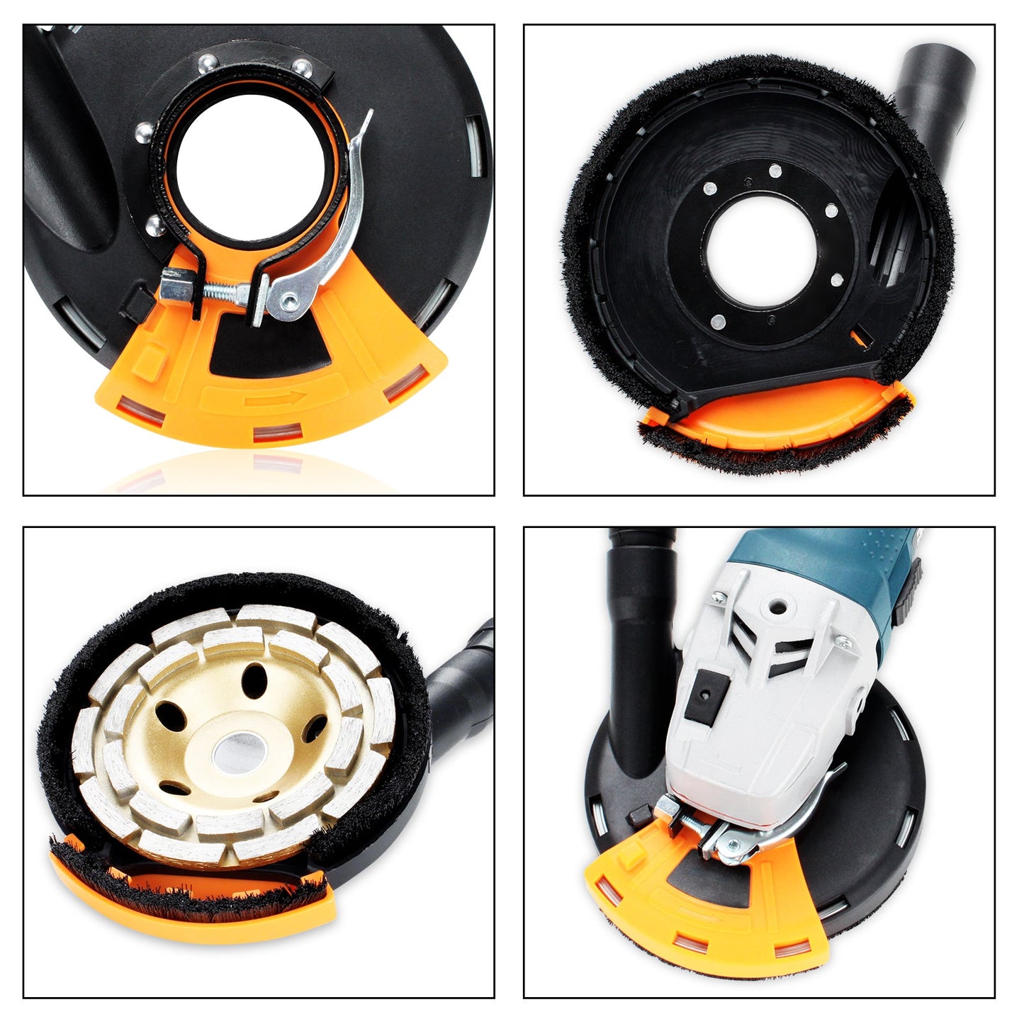 Extraction hood for angle grinders