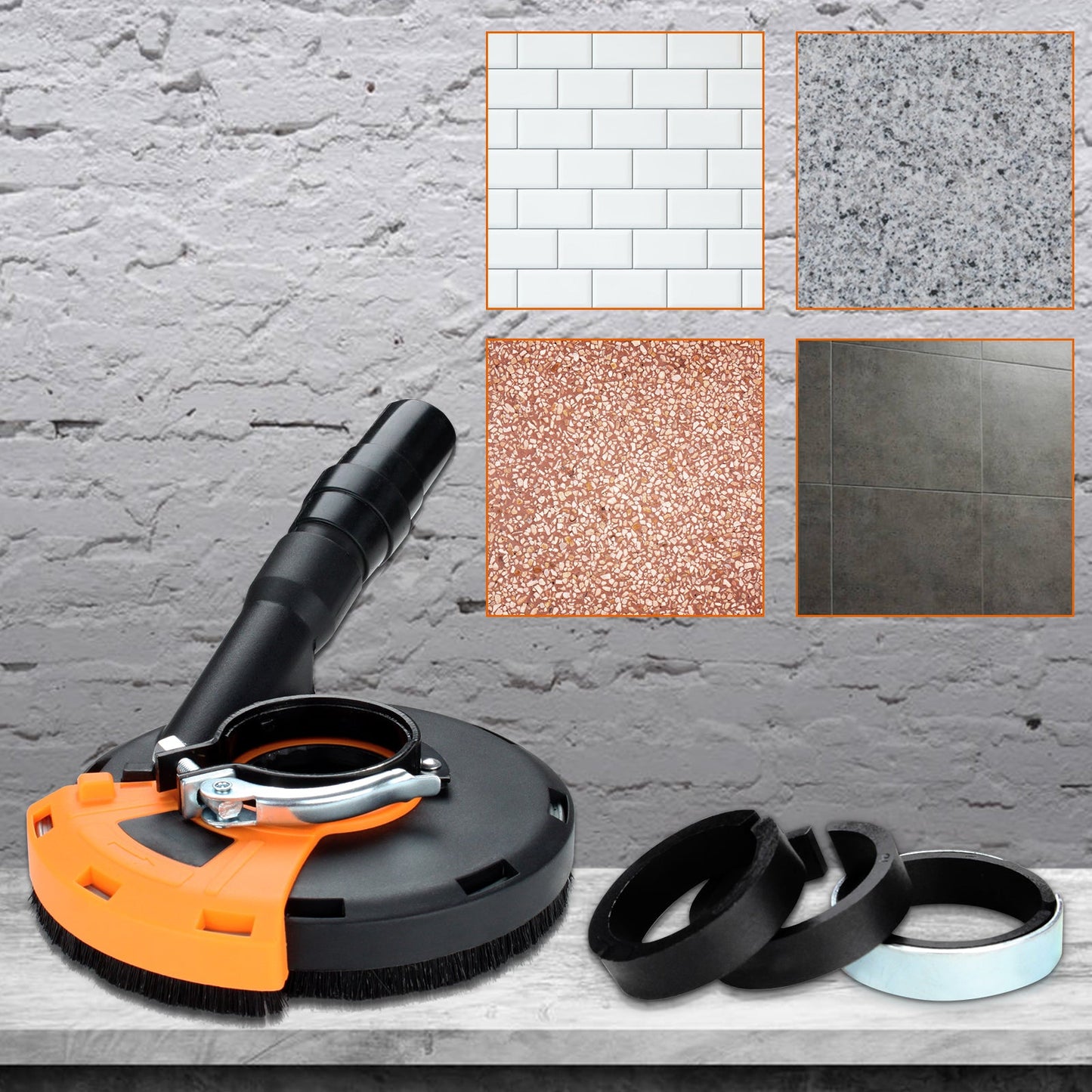 Extraction hood for angle grinders