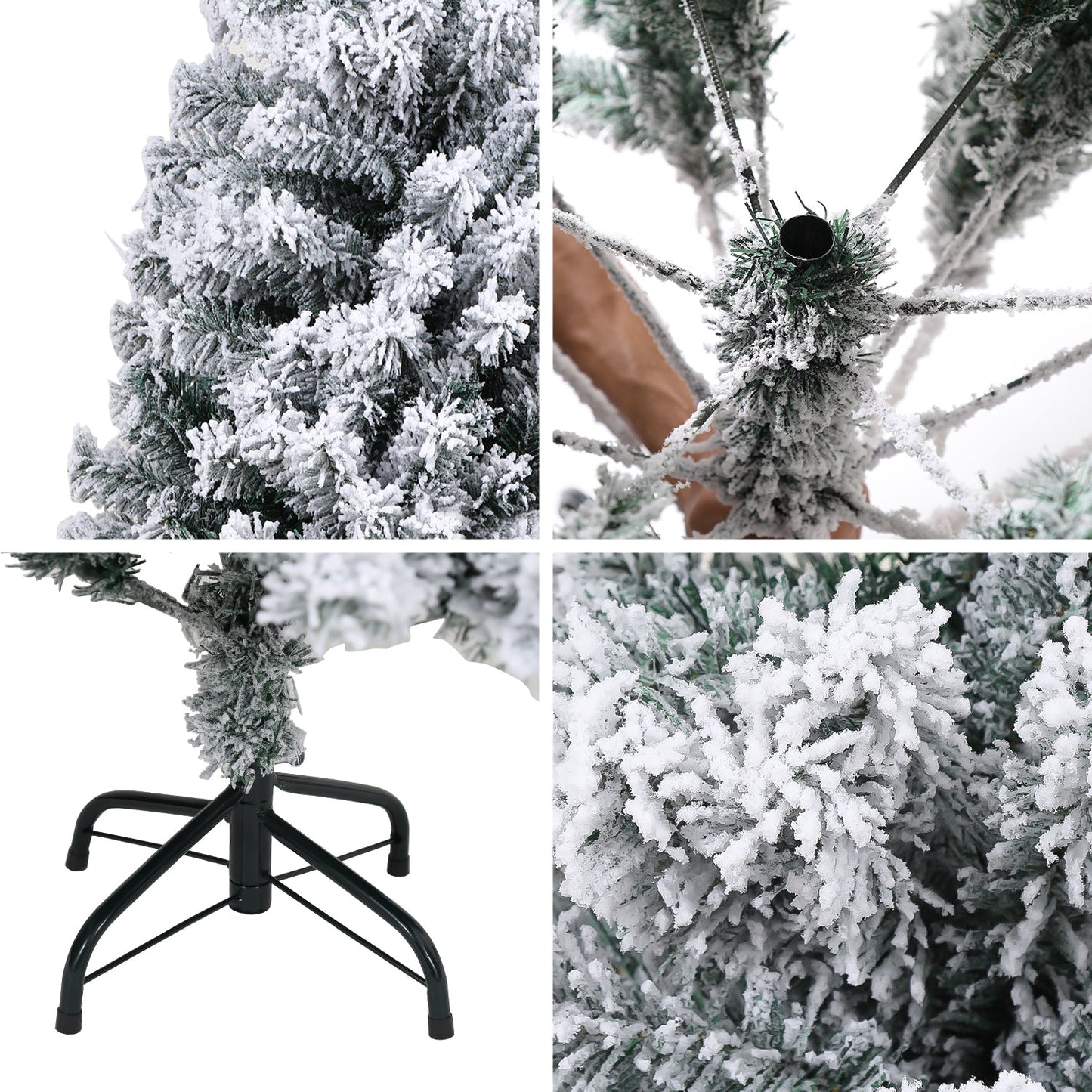 Artificial Christmas tree with snow