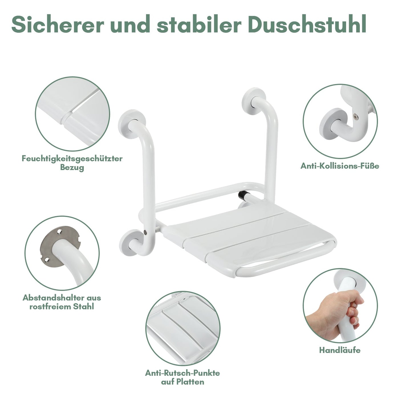 Folding shower seat shower stool wall mounting
