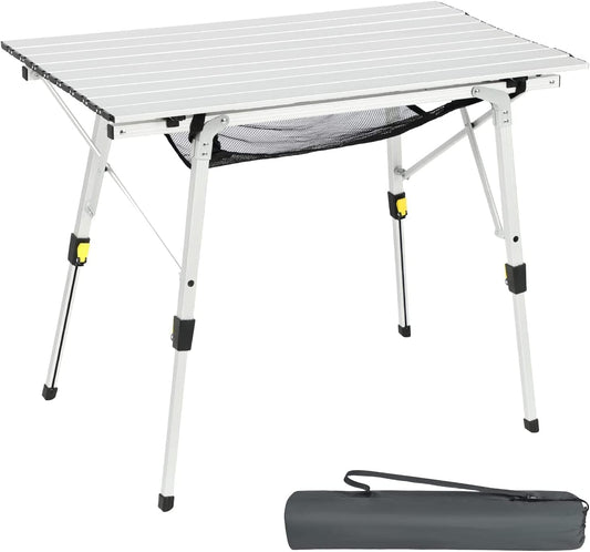 Camping Tables That Fold up Picnic Table Folding Portable with Height Adjustable Legs Collapsible Table 3ft Aluminium Rollup Outdoor Table Lightweight Foldable for Beach Fishing Garden BBQ