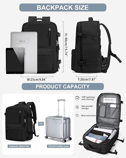 Travel Backpack Cabin Size 40×20×25 Luggage Travel Cabin Flight Bag, Hand Luggage Bag 45x36x20,Womens Casual Backpack Watetproof Outdoor Sport Rucksack fit 14 inch Laptop