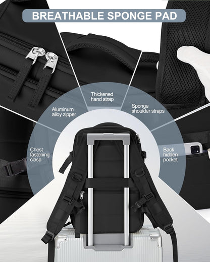 Travel Backpack Cabin Size 40×20×25 Luggage Travel Cabin Flight Bag, Hand Luggage Bag 45x36x20,Womens Casual Backpack Watetproof Outdoor Sport Rucksack fit 14 inch Laptop