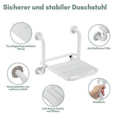 Folding shower seat shower stool wall mounting